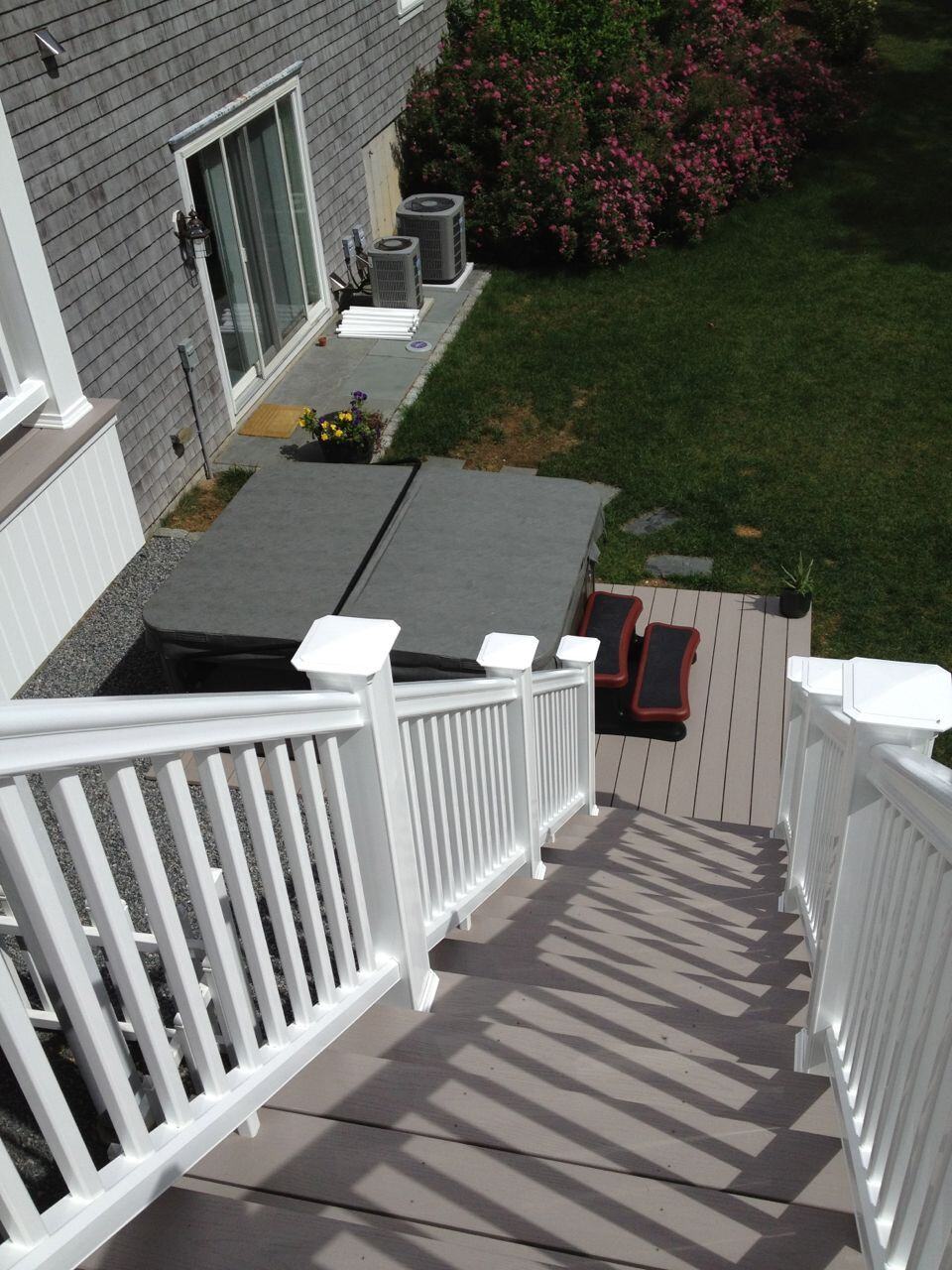 Back of house showing Azek railing.