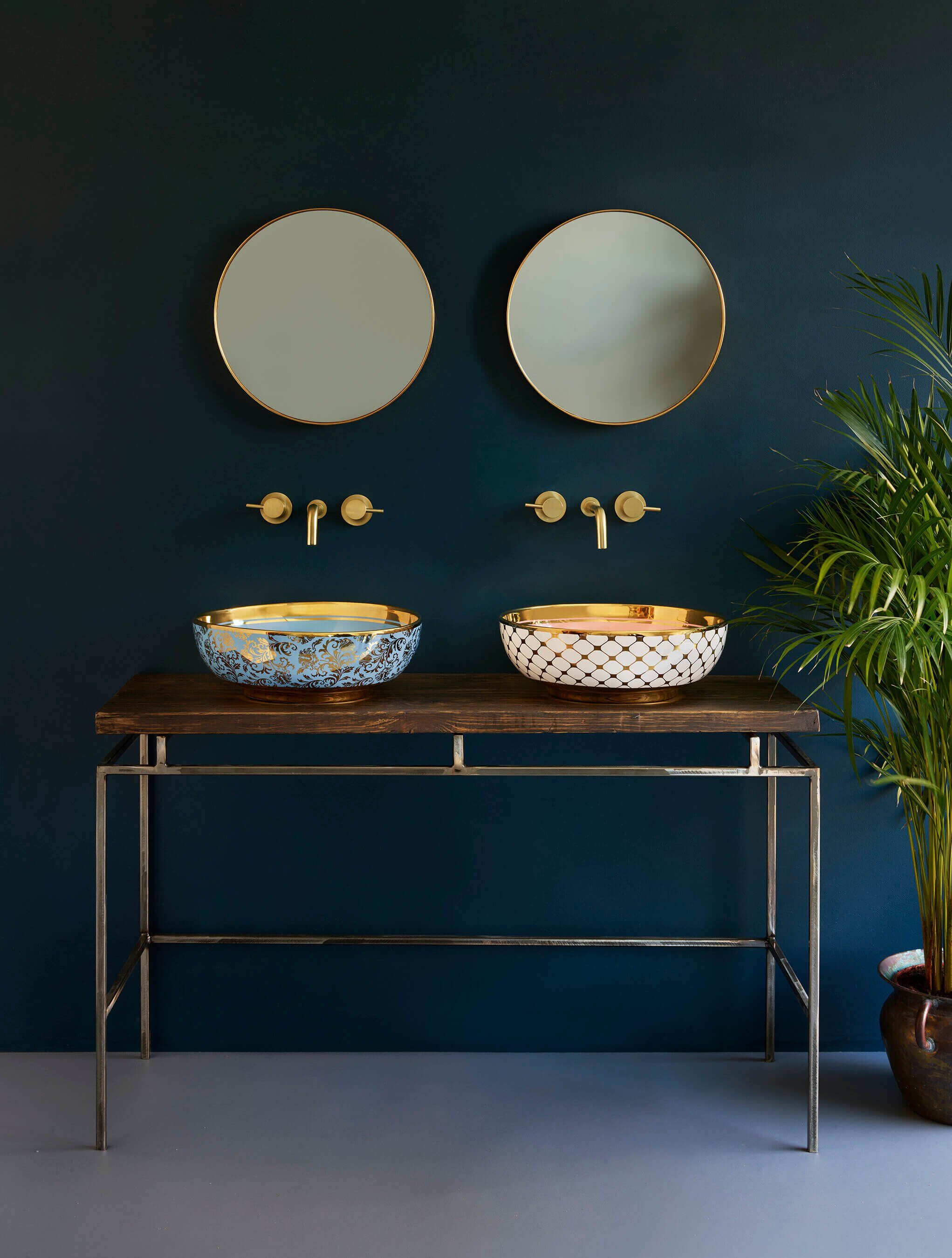 Two bathroom vessel sinks by London Basin Company