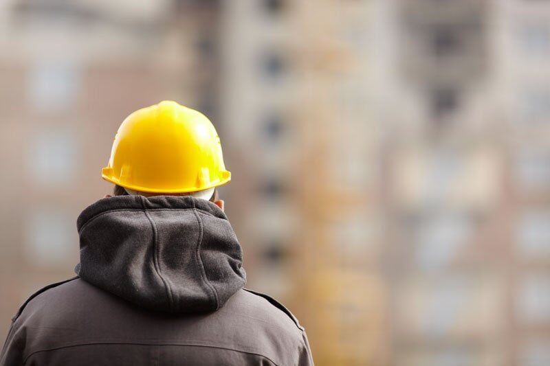 Man in a yellow hard hat