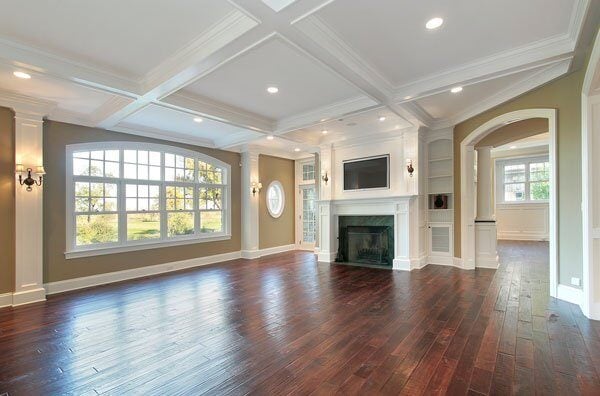 Spacious Living Room with fireplace