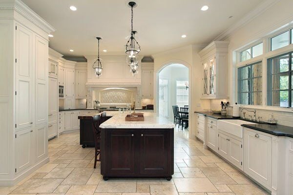 Spacious white/black kitchen remodel