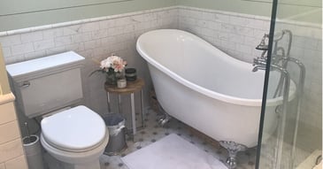 spacious bathroom remodel with claw foot tub