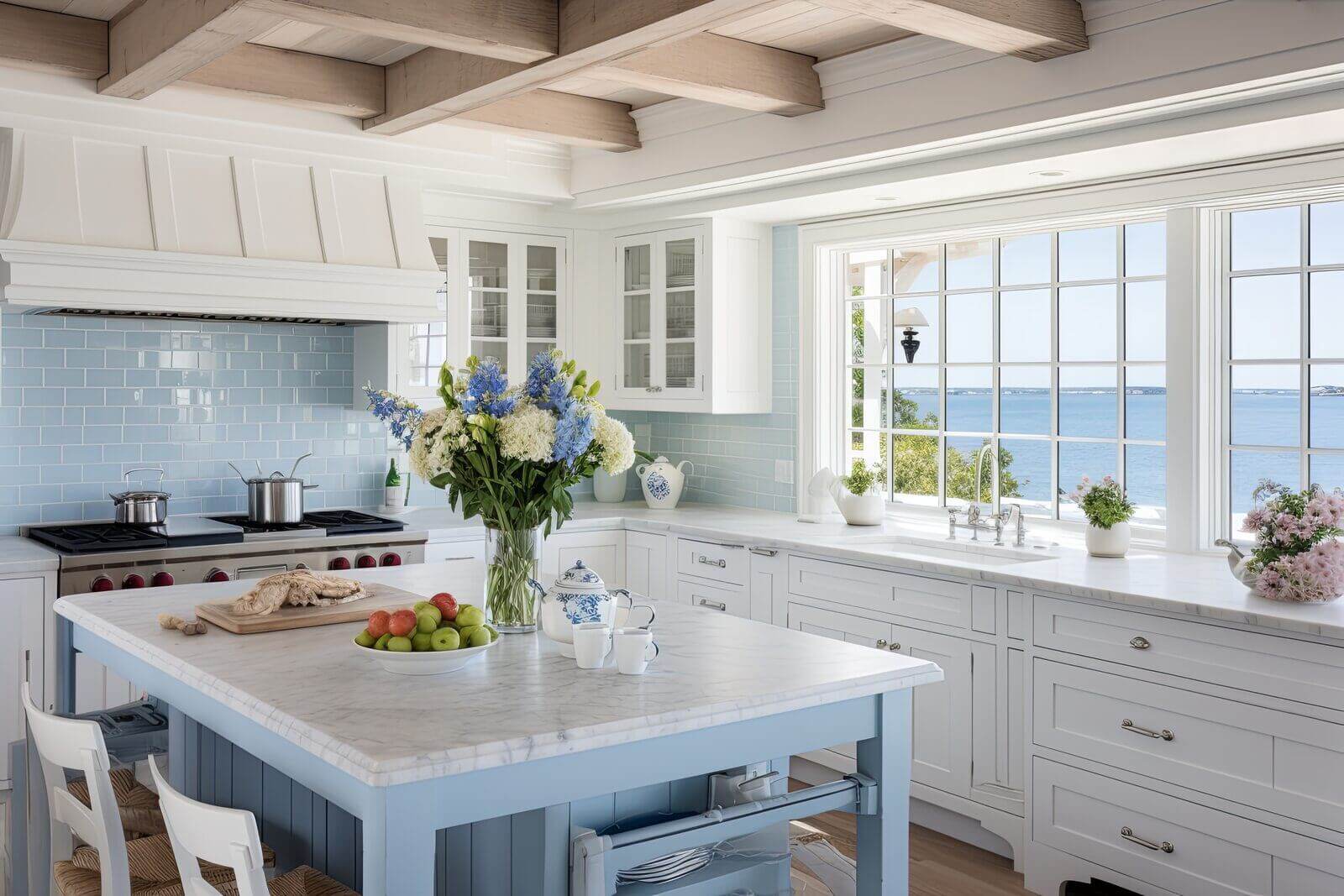 blue-tiled-kitchen-white-cabinets-design-cape-cod-coastal-view
